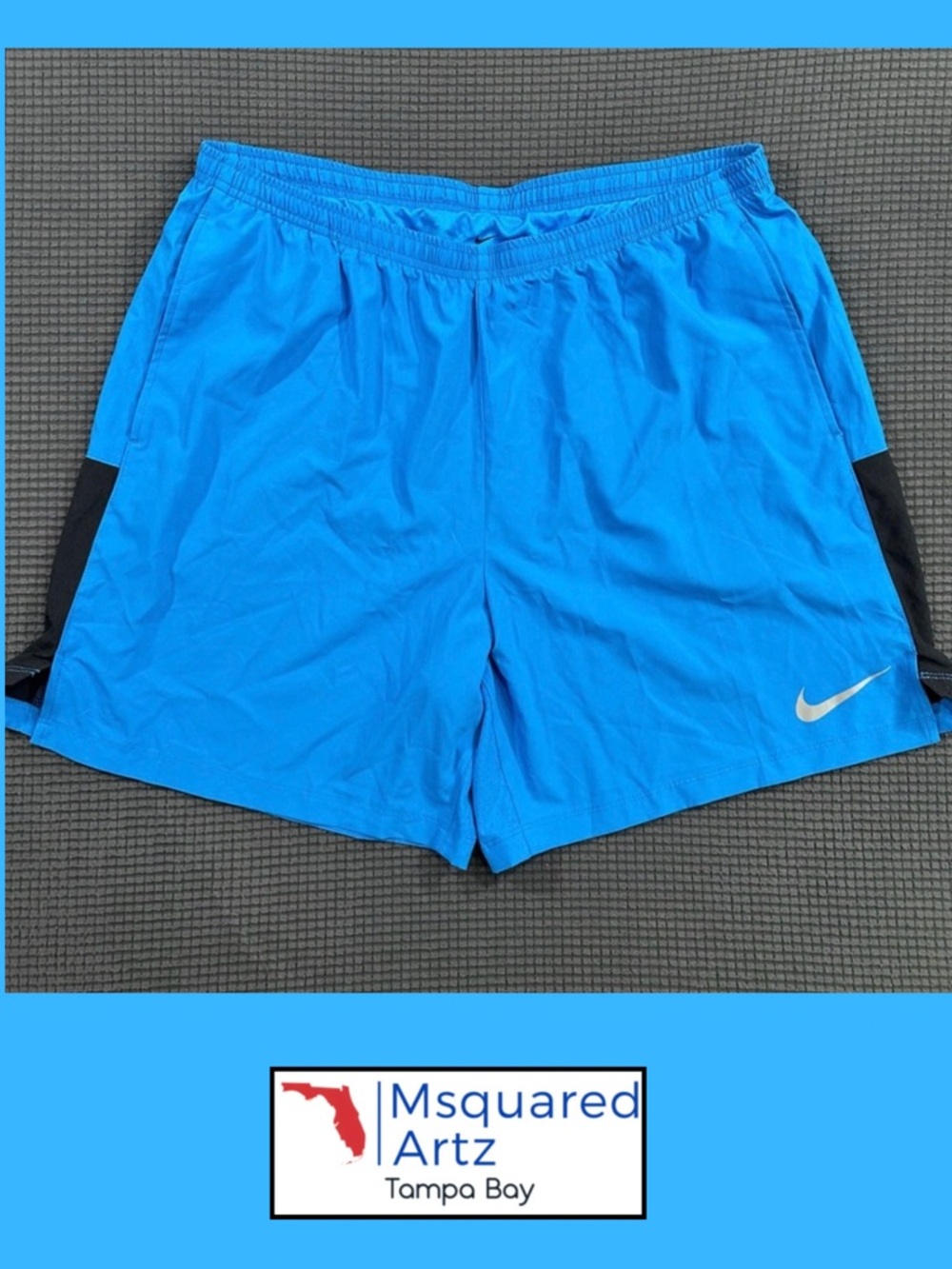 Nike Dri Fit Running Shorts Mens XXL Blue 8 Inch Inseam Lined